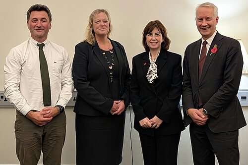 Steve Gillan, Rachel White, Lucy Powell and Gideon Amos