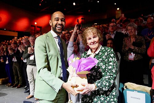Josh Barbarinde MP with former MP Elizabeth Shields