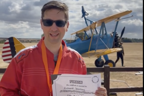 Richard following his wing walk